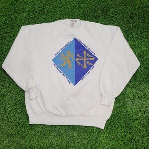 Vintage 80s JERZEES Sweatshirt L/XL 22x27 White